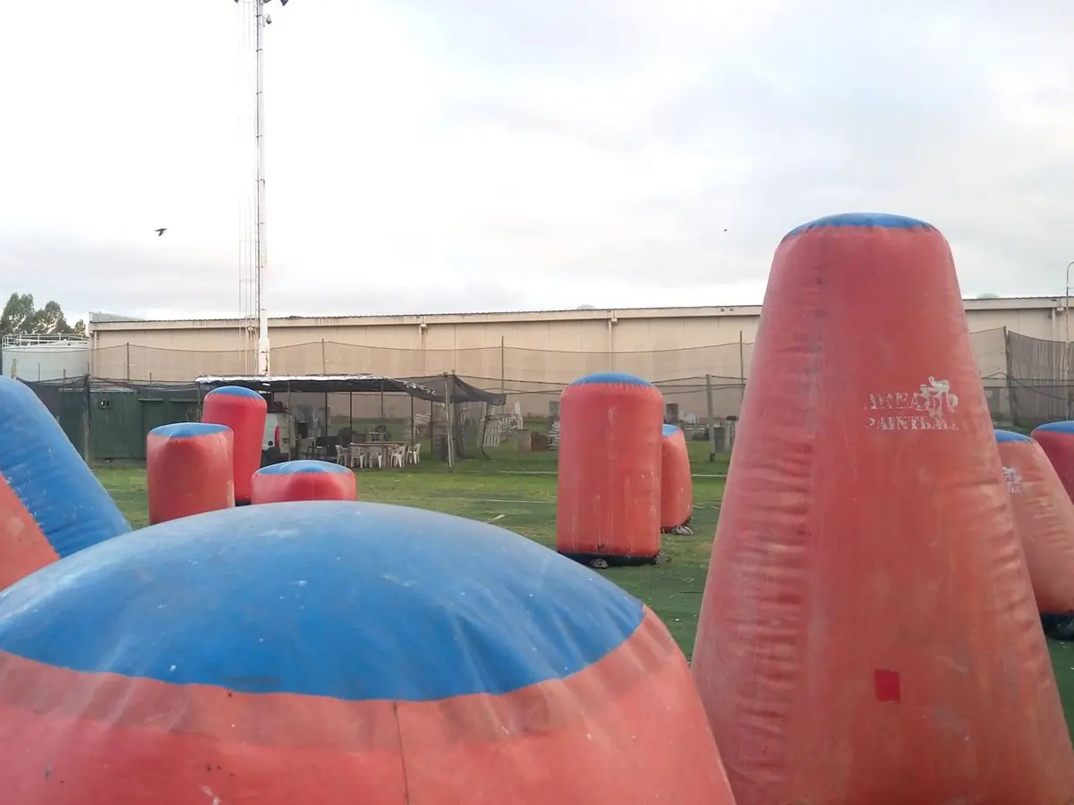 Obstáculos inflables del escenario Speed del campo de La Tablada